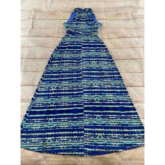 Evan Piccone Women's Blue Cap Sleeve Maxi Dress - 4 - Picture 8 of 12